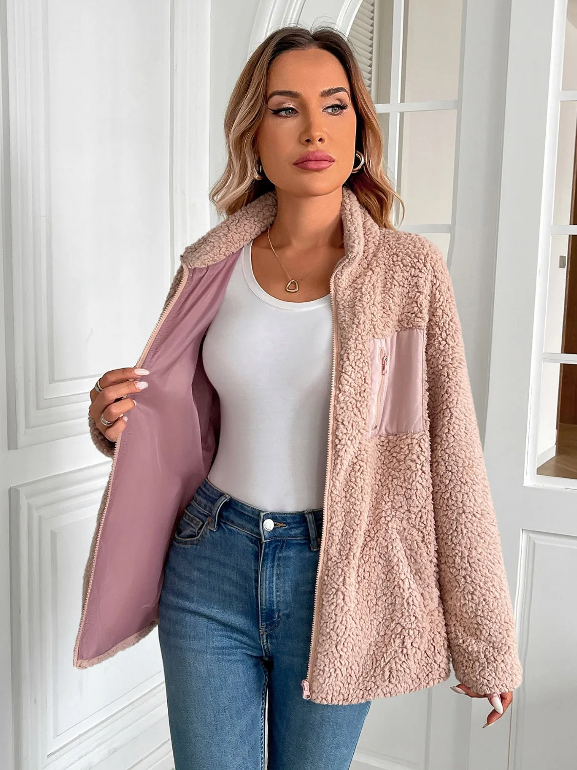 PRE-ORDER: Ivy Lane Zip Up Long Sleeve Fuzzy Jacket