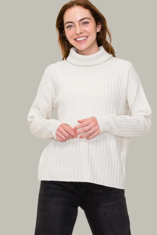Ribbed Turtleneck Sweater