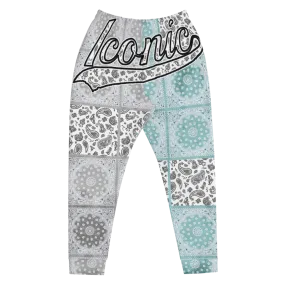 ROYAL ICONIC | Bandana Flag Patchwork Tie Dye Acid Wash Aether Pour Unisex Jogger Sweatpant HueMan Gang Half N' Half Grey Blue