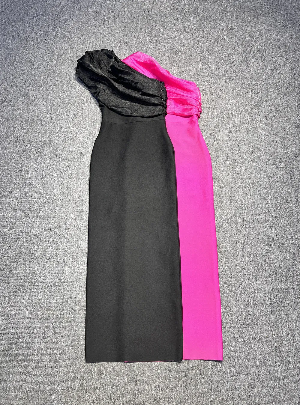Sexy One Shoulder Diamonds Maxi Bodycon Evening Party Dress