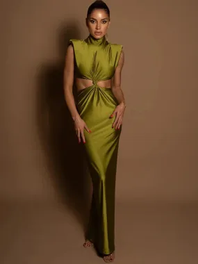 Sexy Turtleneck Solid Sleeveless Bodycon Tank Party Dress