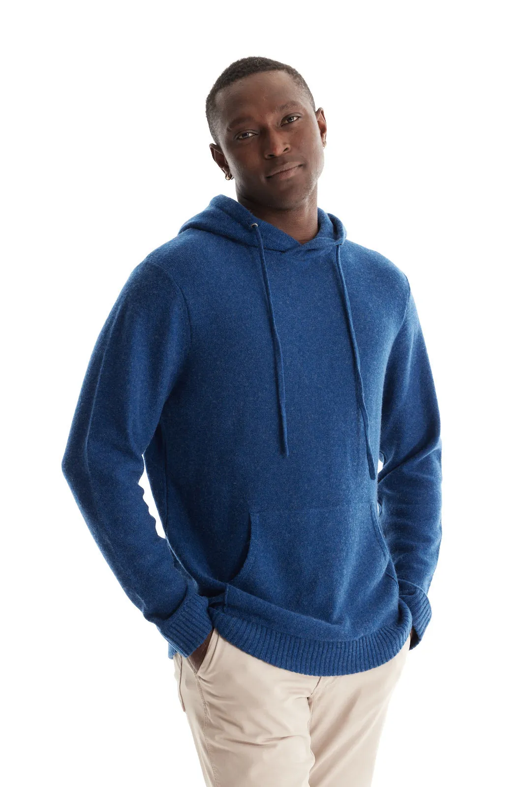 Soft Cloth Crewneck Sweater in Merino Jersey - Neptune Blue
