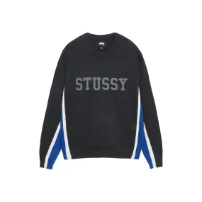 Stussy Contrast Stripe Crewneck Sweater Charcoal (FW24)