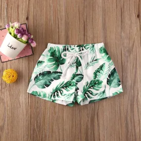 Toddler Boys Palm Tree Leaves Floral Swim Trunks Beachwear