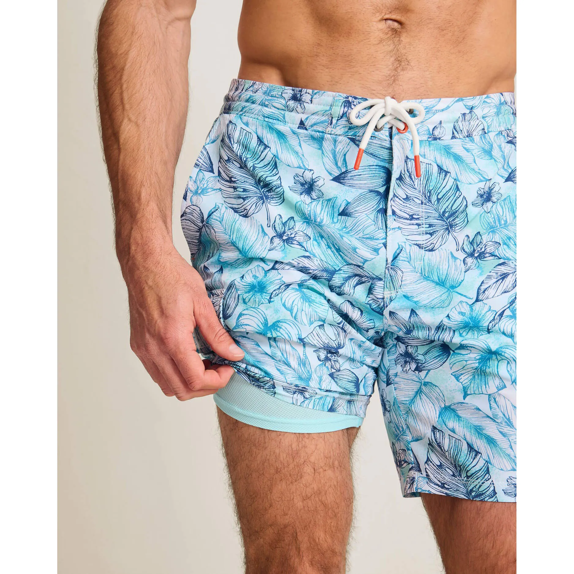 Tommy Bahama Men's 8-Inch Baja Frond Escape Swim Trunks - Vacation Blue