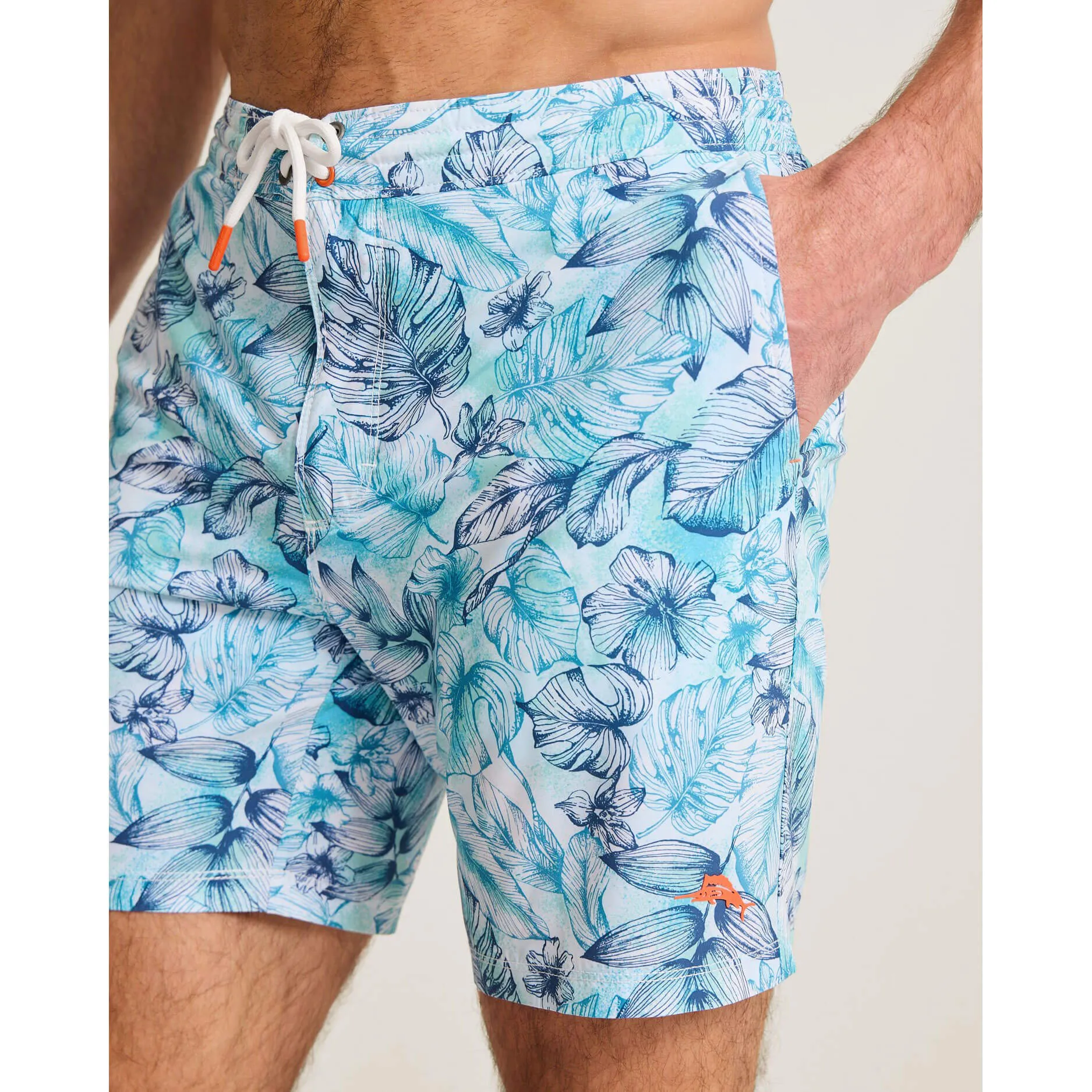 Tommy Bahama Men's 8-Inch Baja Frond Escape Swim Trunks - Vacation Blue