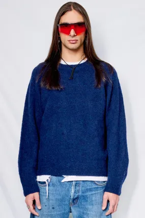 Unisex Navy Blue Shaggy Dog Sweater