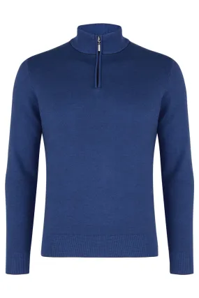 Verona Indigo Quarter Zip Knit
