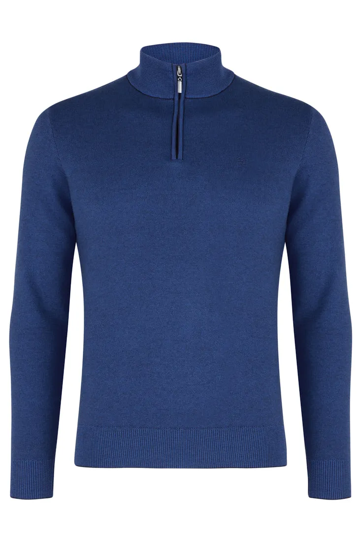 Verona Indigo Quarter Zip Knit