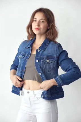 Vintage Washed Denim Jacket- Dark