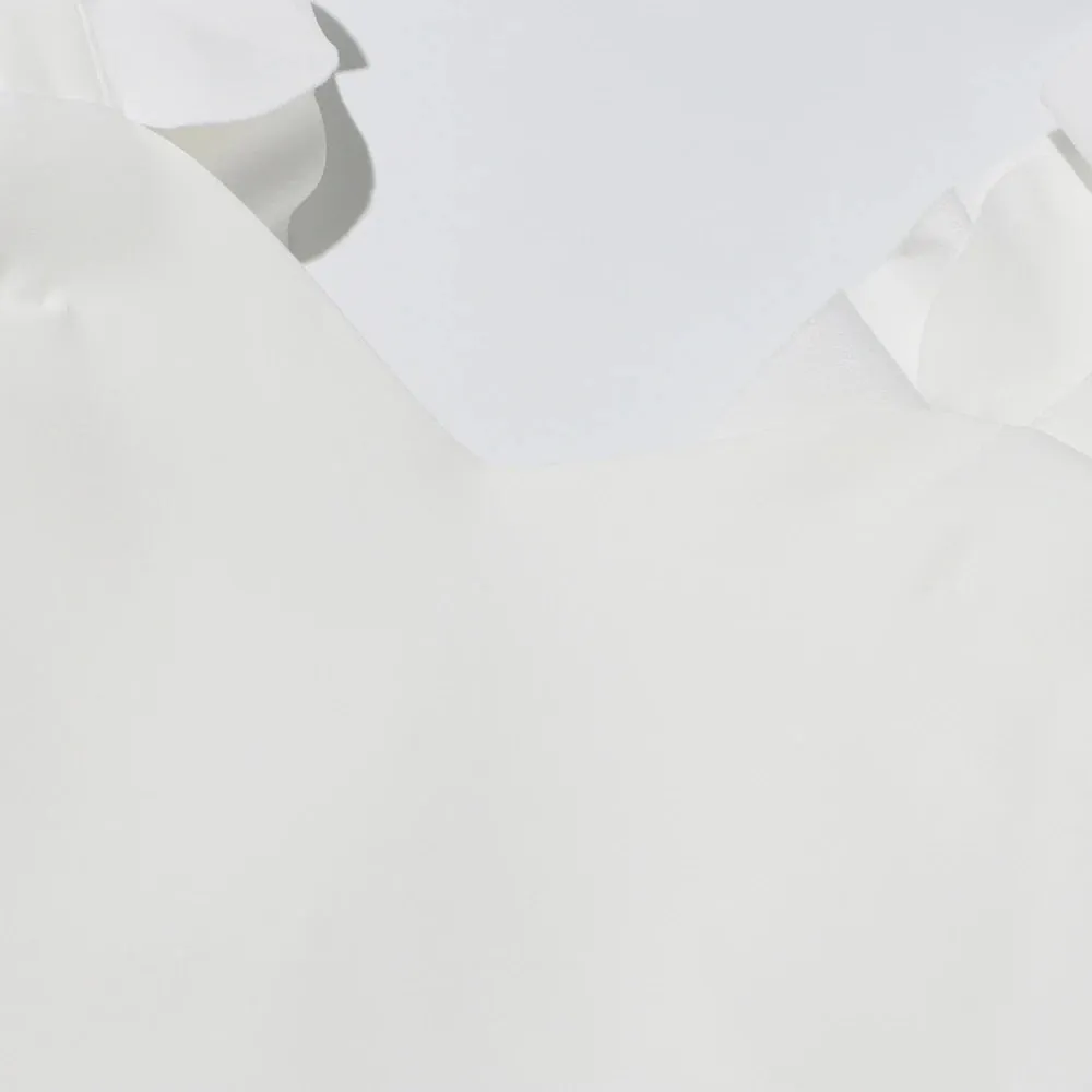 White Backless Square Collar Appliques Formal Dress
