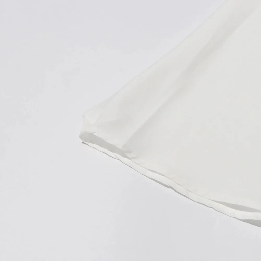 White Backless Square Collar Appliques Formal Dress