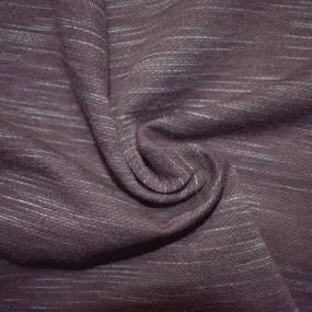 White/Brown Fleece Back Slubbed Sweatshirt Knit Fabric