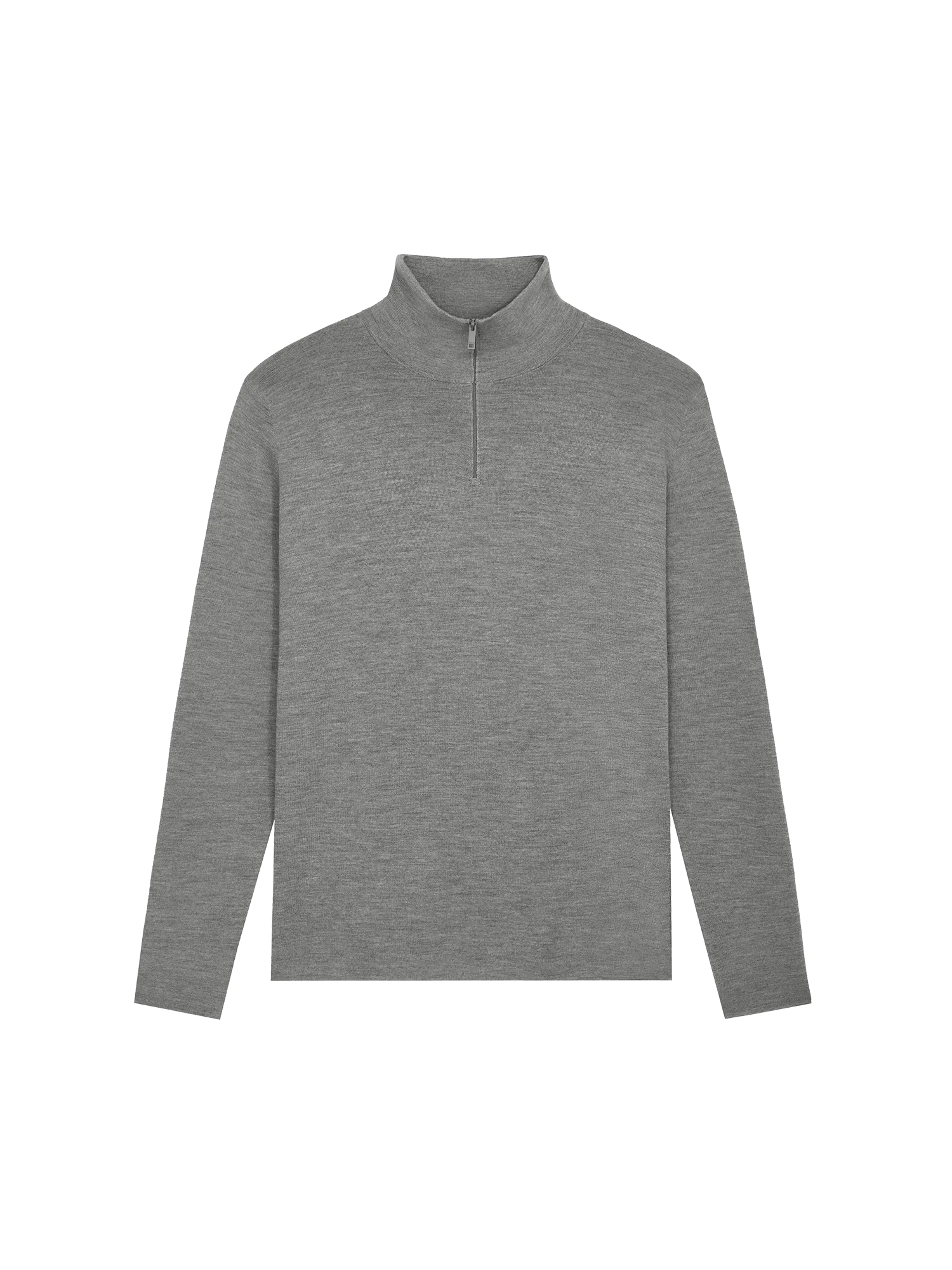 Womens Regenerative Merino Wool Half-Zip Sweater—grey marl