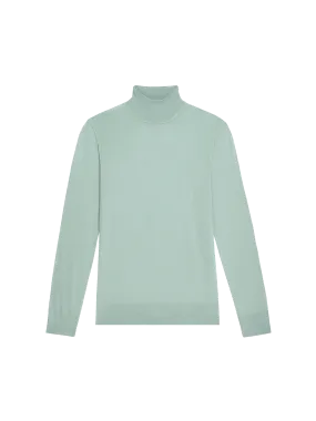 Women’s Regenerative Merino Wool Turtleneck Sweater—eucalyptus blue