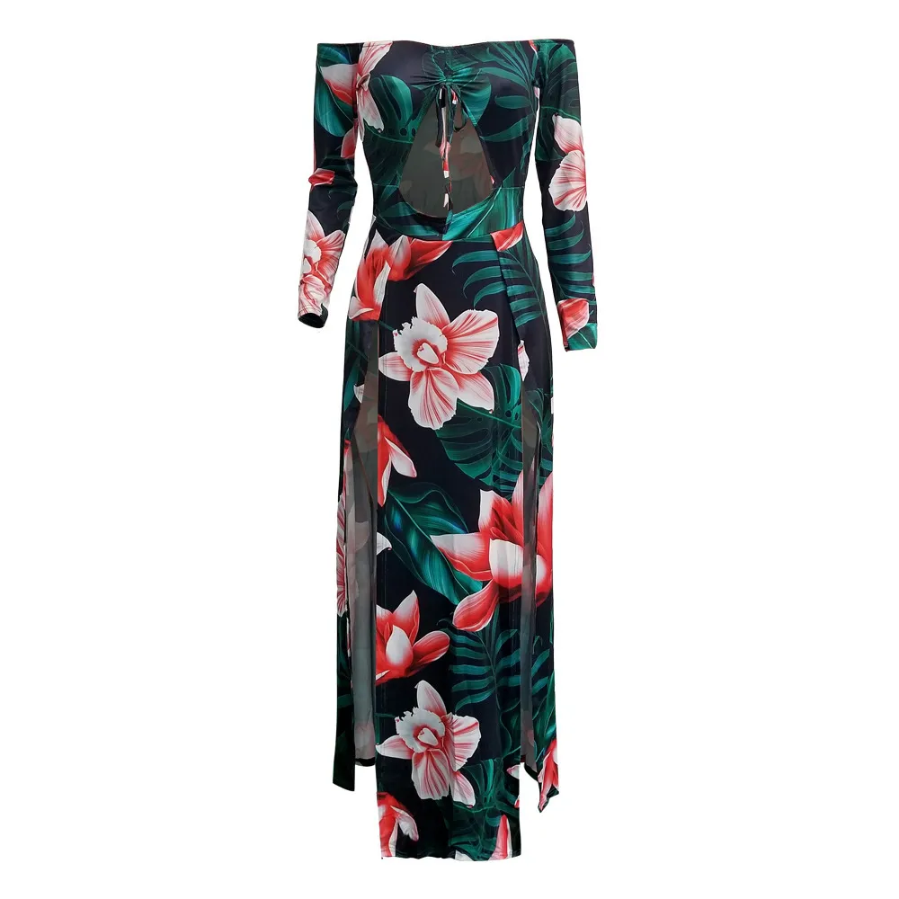 Women's Spring/Summer A-Line Sheath Long Dress With Print