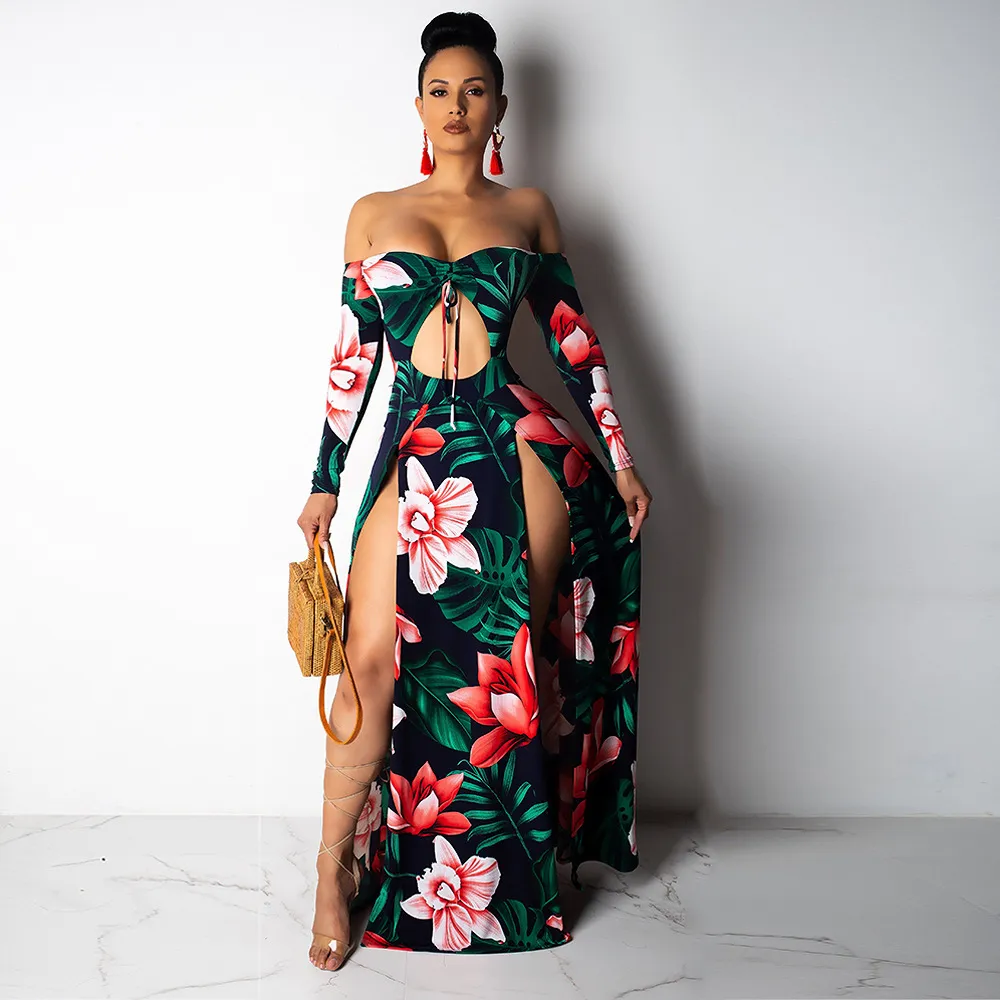 Women's Spring/Summer A-Line Sheath Long Dress With Print