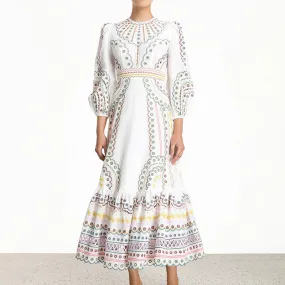 Women's Summer Casual High-Waist O-Neck Long Dress