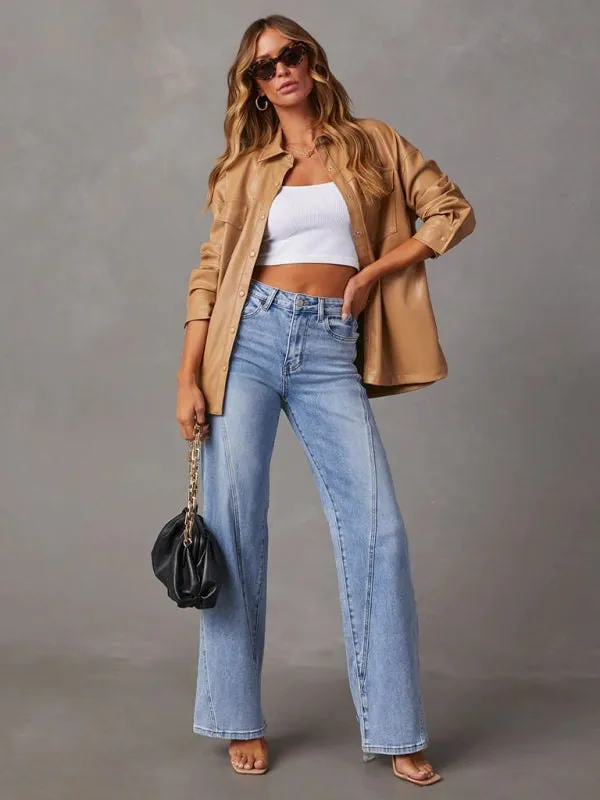 Women’s Wide Leg High Waist Jeans S-XL