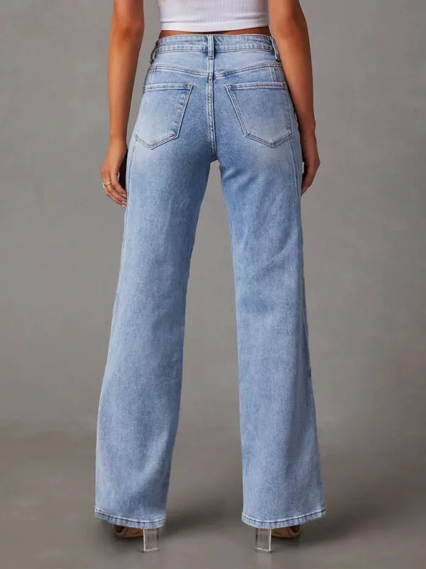 Women’s Wide Leg High Waist Jeans S-XL